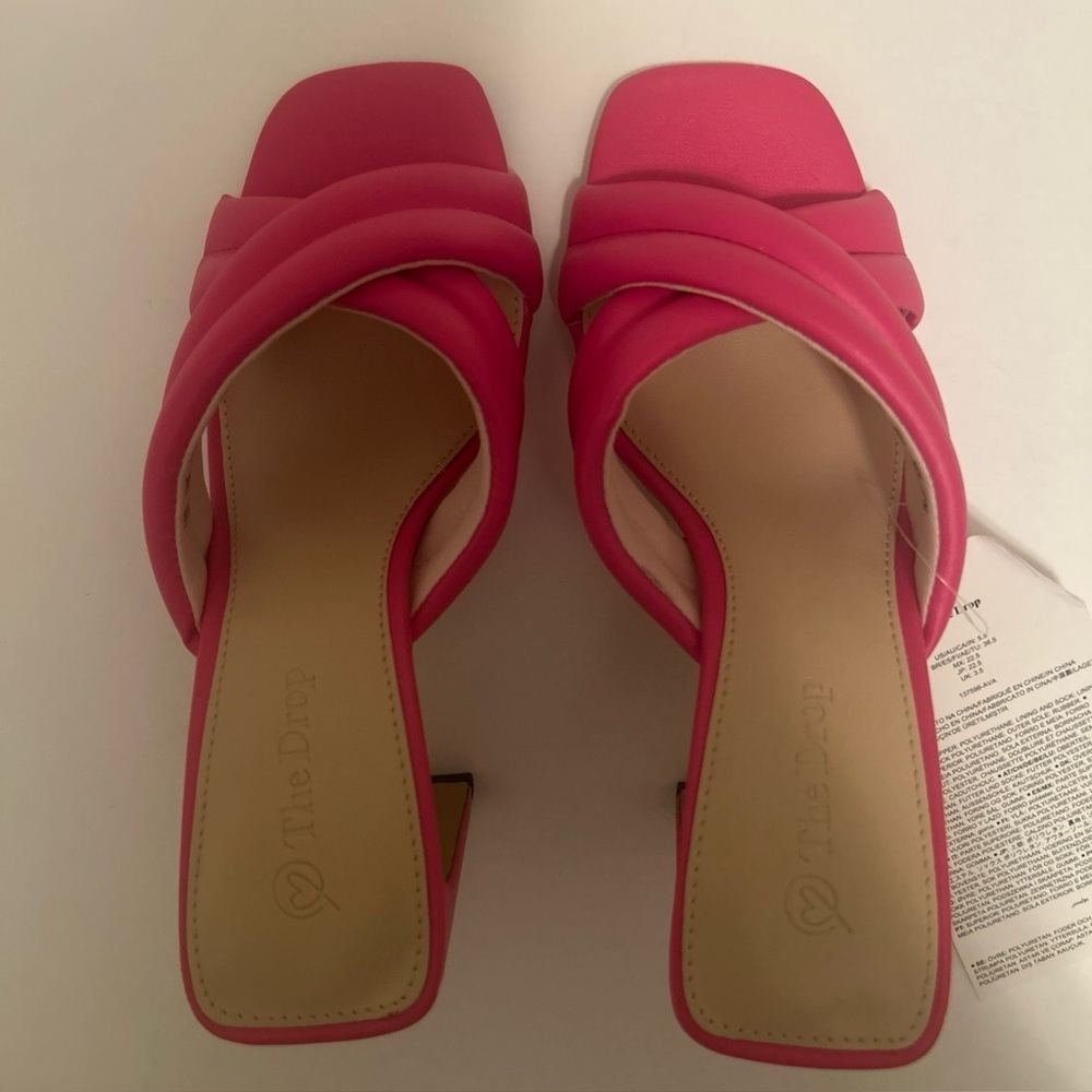 Pink Block Heel Crisscross Heels - Picture 2 of 10